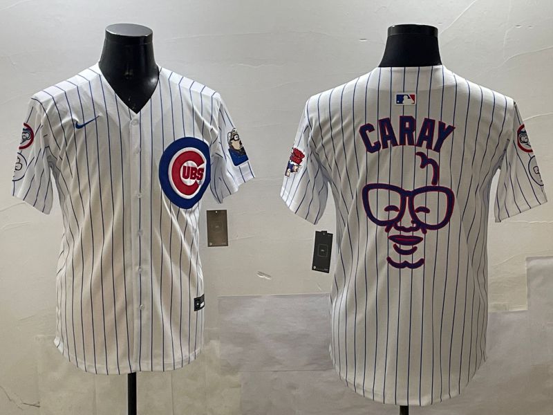 Men Chicago Cubs Blank White Fashion Joint Name Game 2025 Nike MLB Jersey style 1
